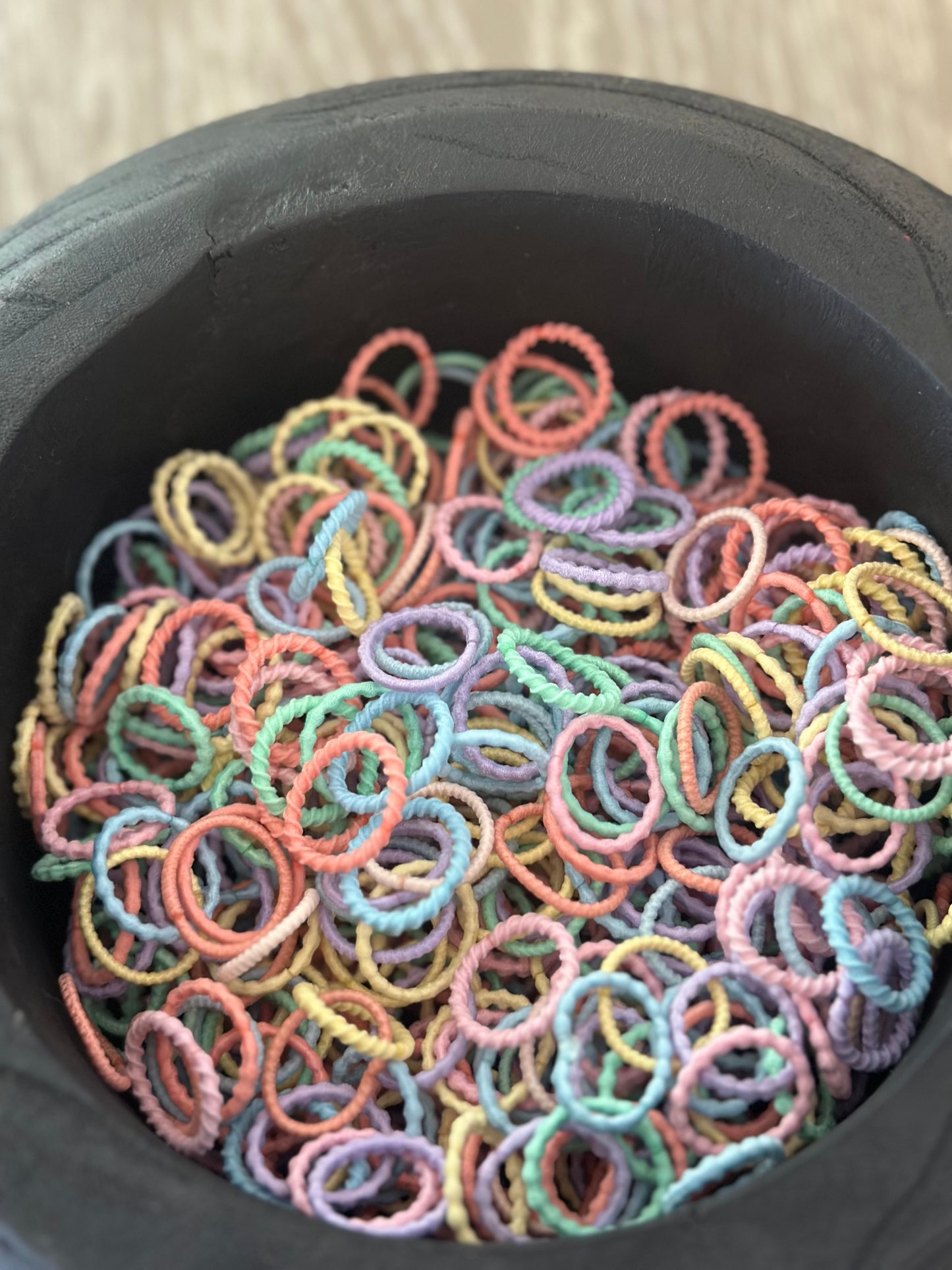 Mini colorful hair ties