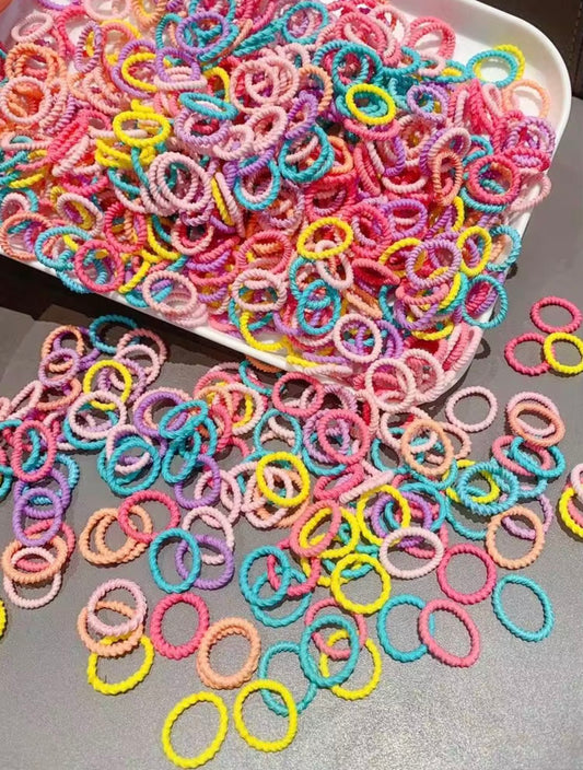 Mini colorful hair ties