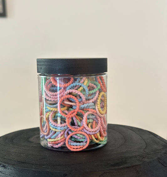Mini colorful hair ties